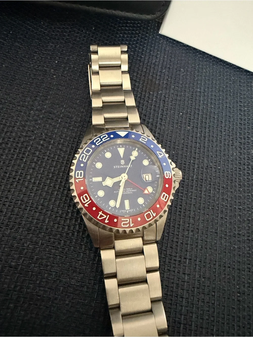 Steinhart Ocean One GMT blue red